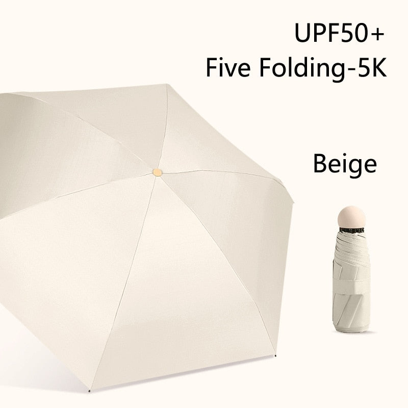 2023 Mini Capsule Umbrella Light Sunny Rainy Umbrella Women Anti-UV Sunshade Umbrella Pocket Sunscreen Umbrella Portable