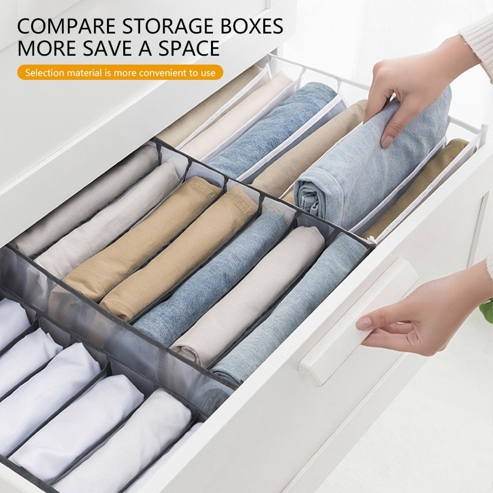 Clothes Organizer Jeans Storage Box Organizer Box Wardrobe Clothes Storage Box with Compartments Socks Underwears Bras Storage