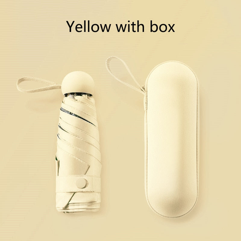 2023 Mini Capsule Umbrella Light Sunny Rainy Umbrella Women Anti-UV Sunshade Umbrella Pocket Sunscreen Umbrella Portable