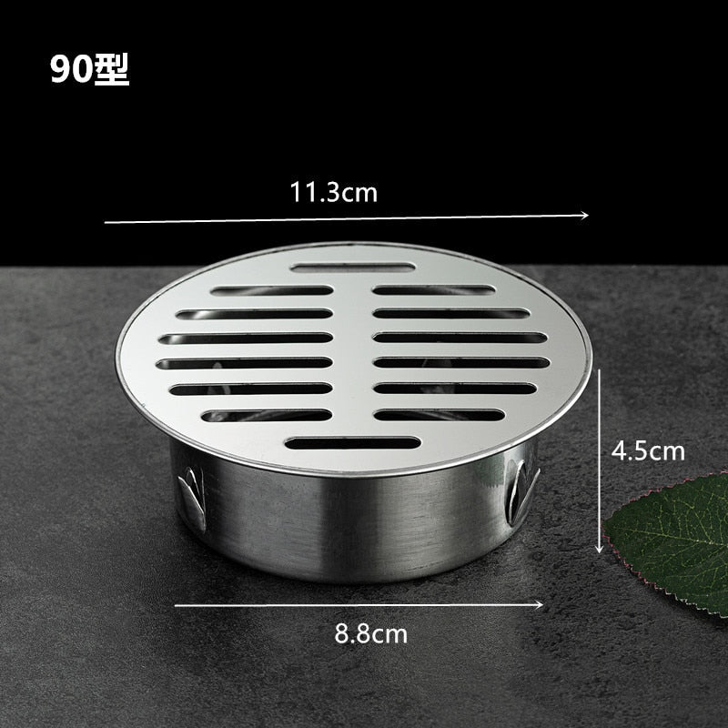 Stainless Steel Bathroom Drain Cover Hair Catcher Balcony Drainage Stopper Plug Garden Outdoor Roof Anti-blocking Floor Strainer