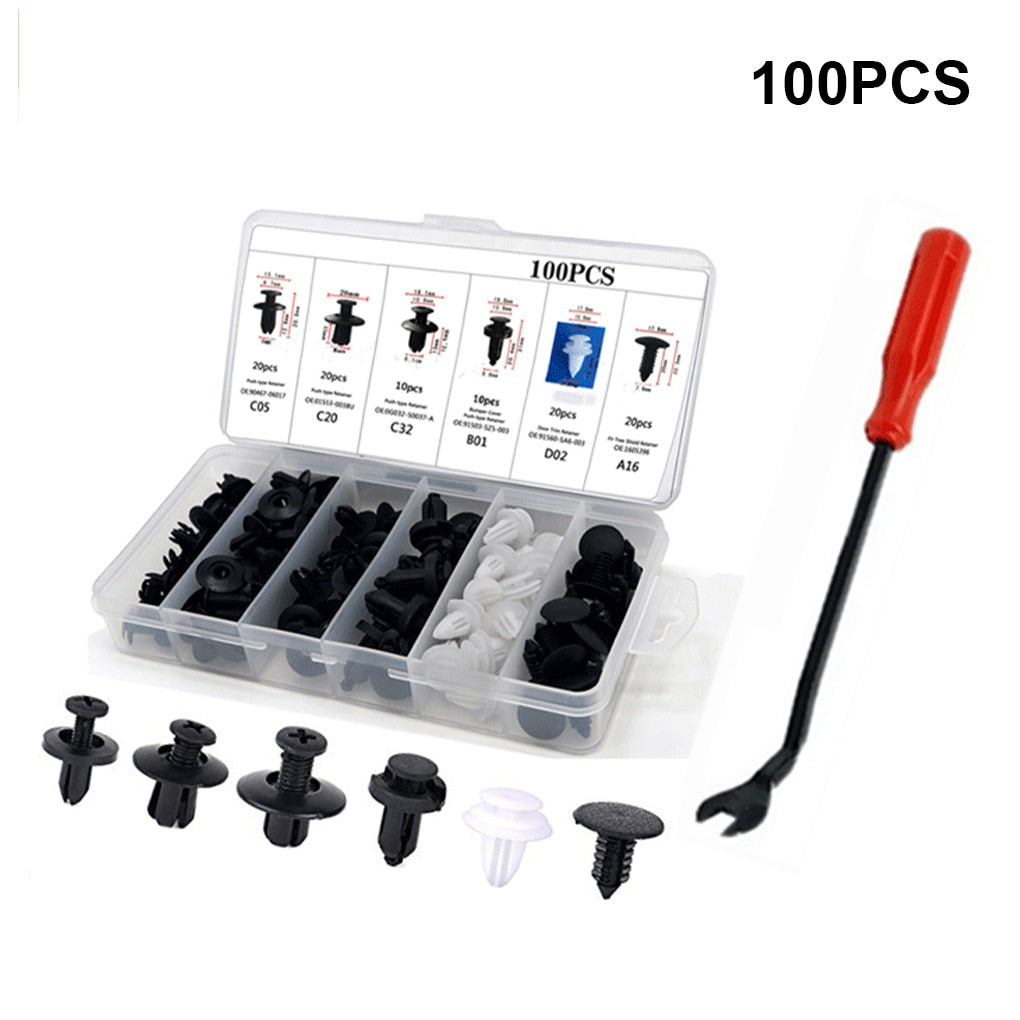 100Pcs Clips for car Fastener Screws Bumper Interior Decoration Auto Plastic Random Mixing Universal Plastic