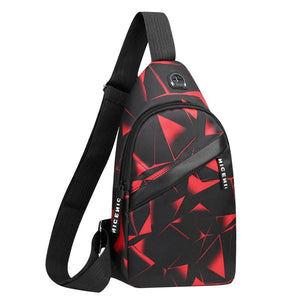 Travel Men&#39;s Crossbody Bags USB Chest Bag Designer Messenger Bag Leather Shoulder Bags Diagonal Package New Back Pack