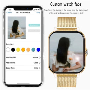 2022 New Women Smart watch Men 1.69" Color Screen Full touch Fitness Tracker Bluetooth Call Smart Clock Ladies Smart Watch Women