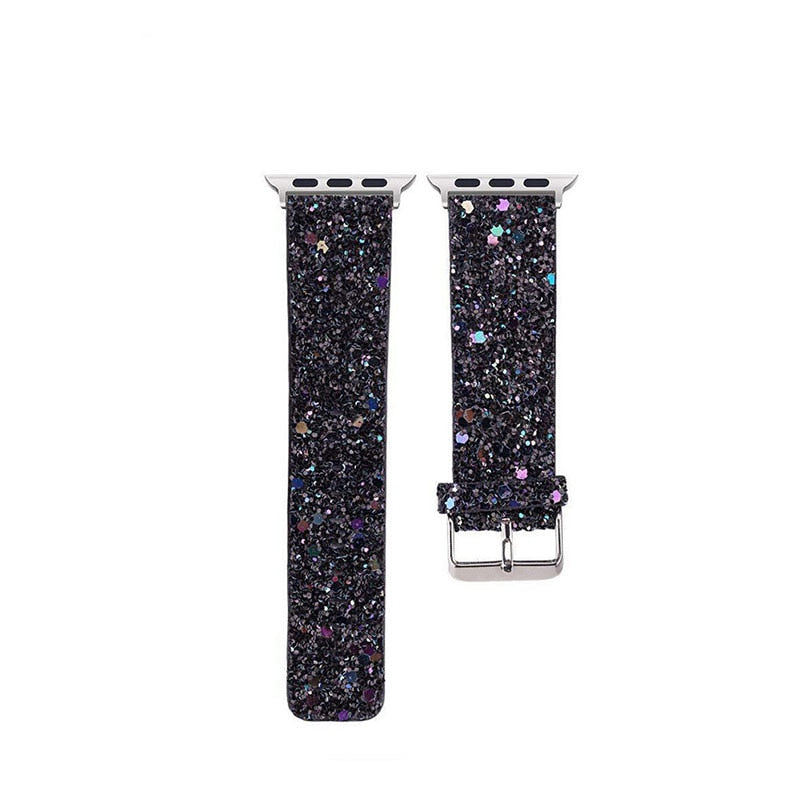 Leather Strap for Apple Watch Band Ultra 49mm 38mm 40mm Women 42mm 44mm 41mm 45mm Glitter Bracelet i Watch Series 7 8 6 5 4 3 2