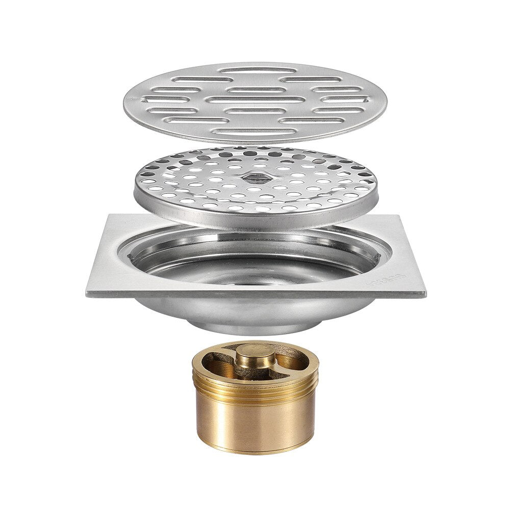 Shower Drain Thick Stainless Steel Floor Drain Ordinary Bathroom Toilet Kitchen Balcony Dedicated To prevent odor BaIDaiMoDeng