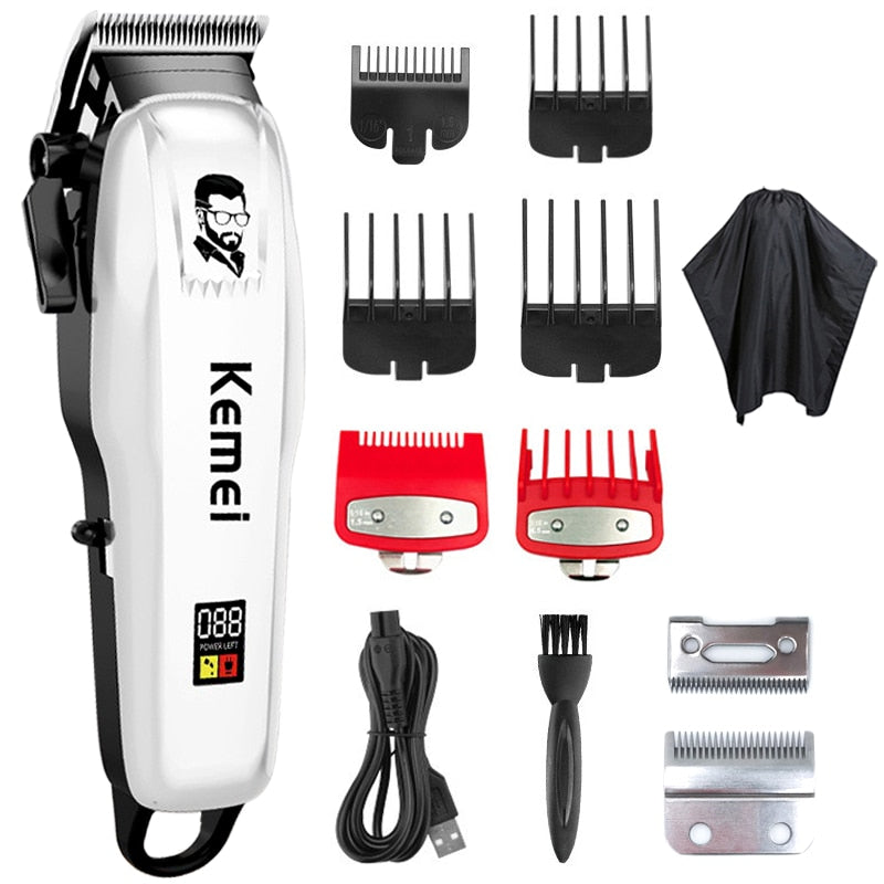 Kemei Electric Hair Clipper Hair Cutting maching Wireless Trimmer Men Professional clipper machine rechargeable hair cut barber