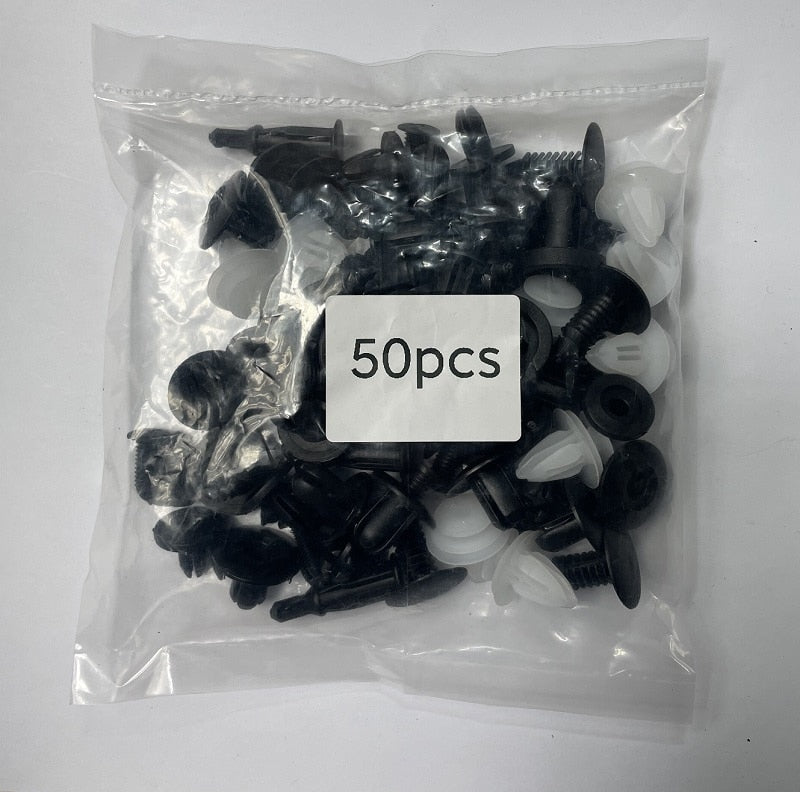 50/100pcs Mixed Auto Fastener Clip Car Body Push Retainer Pin Rivet Bumper Door Trim Panel Retainer Fastener Kit Car Accessories