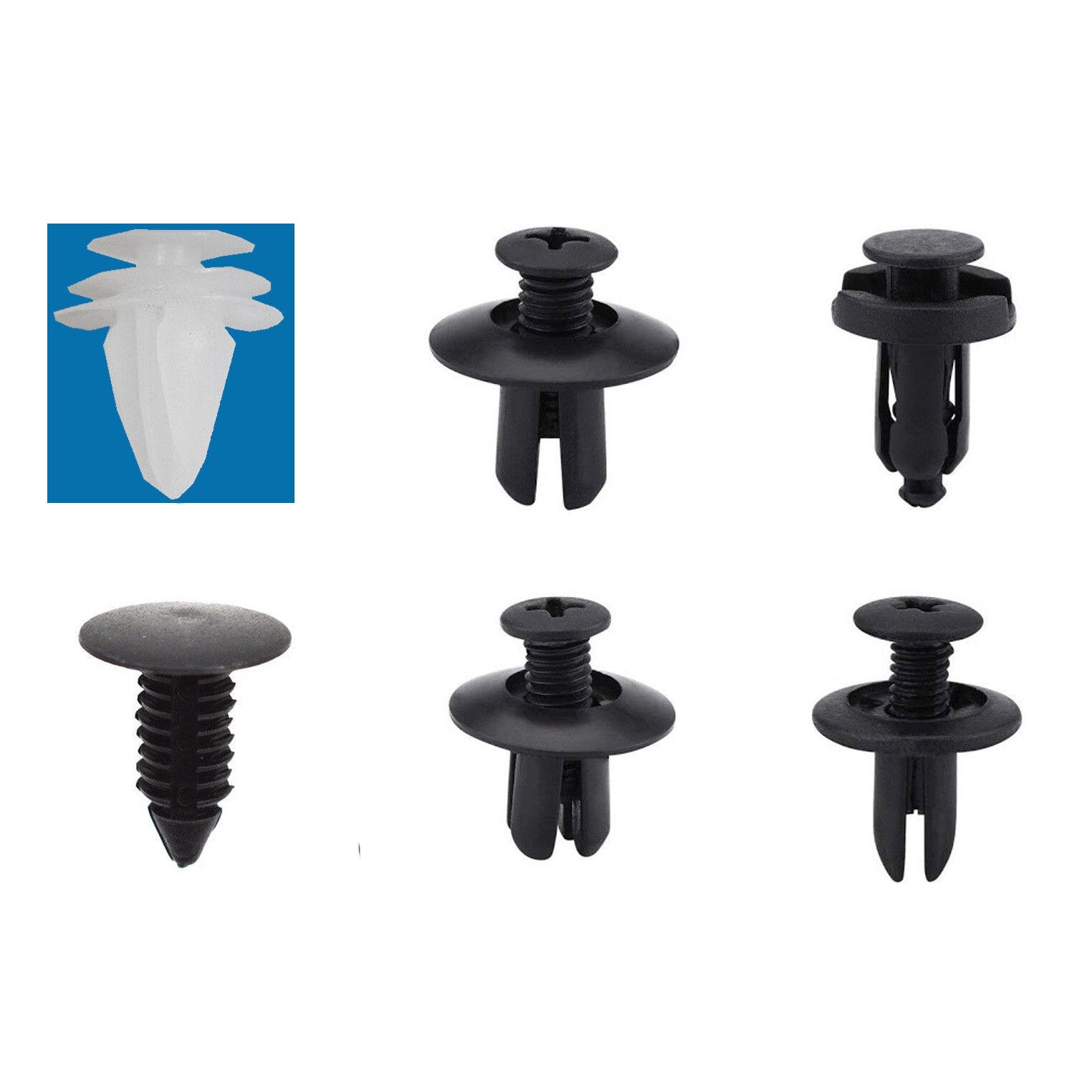 50/100pcs Mixed Auto Fastener Clip Car Body Push Retainer Pin Rivet Bumper Door Trim Panel Retainer Fastener Kit Car Accessories