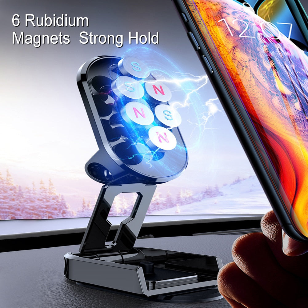 Foldable Magnetic Phone Holder in Car GPS Air Vent Mount Magnet CellPhone Stand Portable Car Mobile Support For iPhone 13 Xiaomi