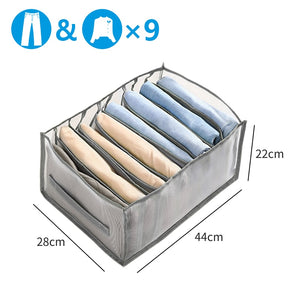 Clothes Organizer Jeans Storage Box Organizer Box Wardrobe Clothes Storage Box with Compartments Socks Underwears Bras Storage