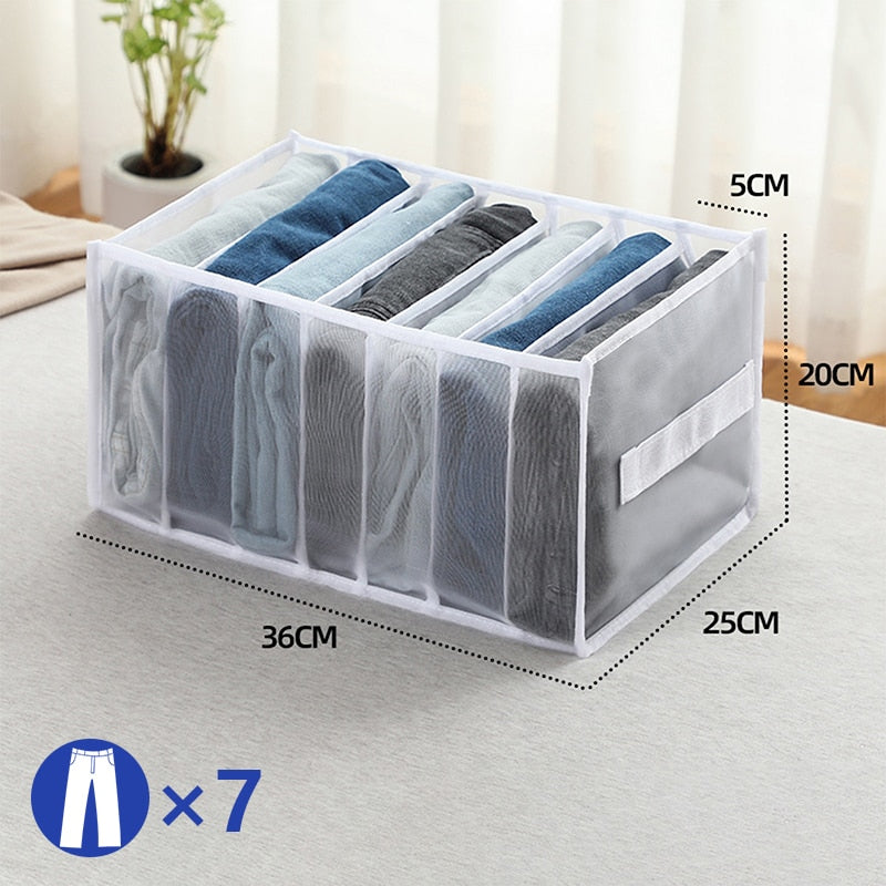 Clothes Organizer Jeans Storage Box Organizer Box Wardrobe Clothes Storage Box with Compartments Socks Underwears Bras Storage