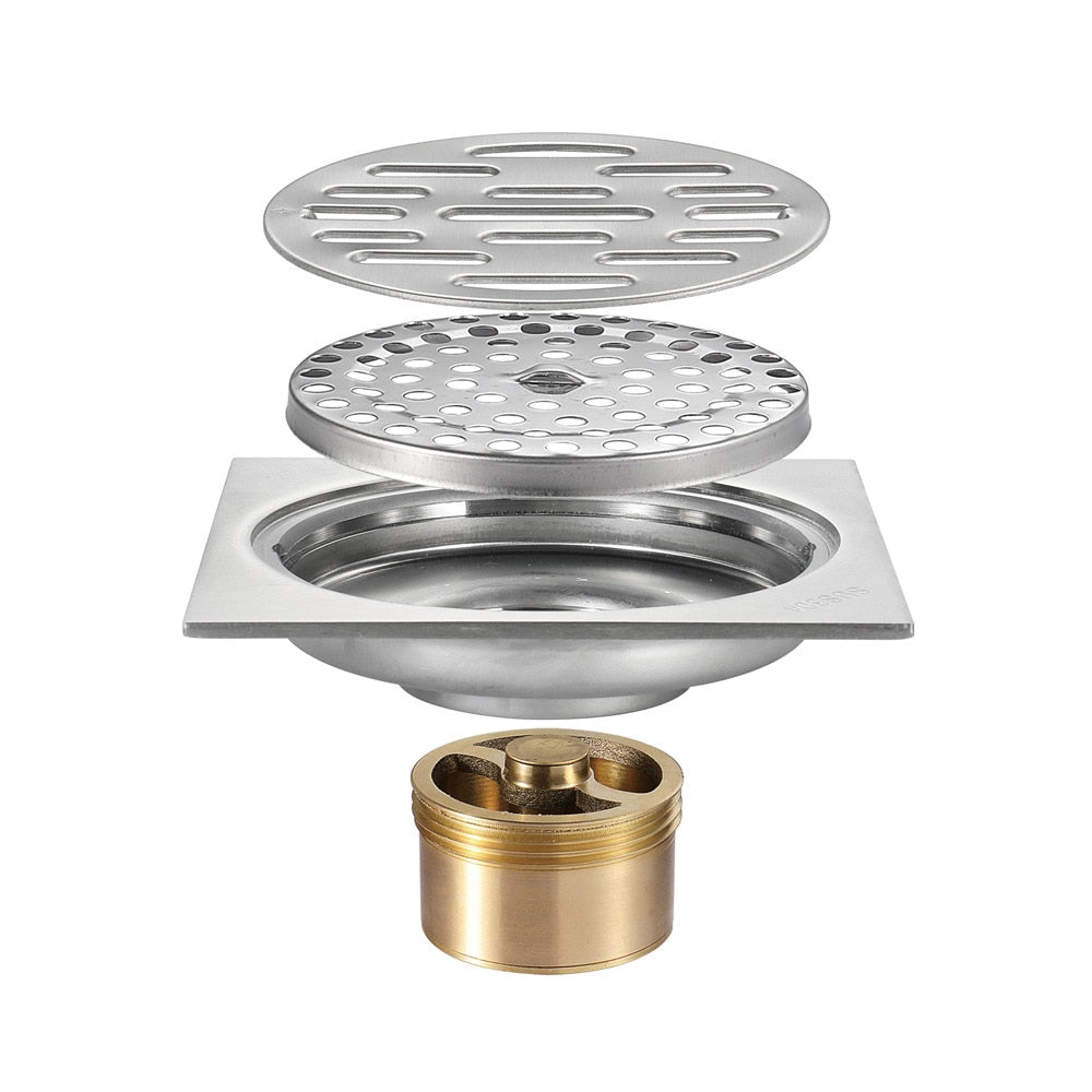 Shower Drain Thick Stainless Steel Floor Drain Ordinary Bathroom Toilet Kitchen Balcony Dedicated To prevent odor BaIDaiMoDeng