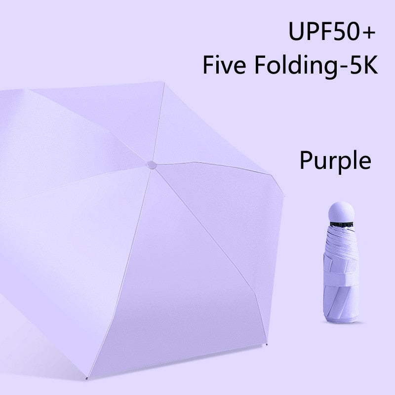 2023 Mini Capsule Umbrella Light Sunny Rainy Umbrella Women Anti-UV Sunshade Umbrella Pocket Sunscreen Umbrella Portable