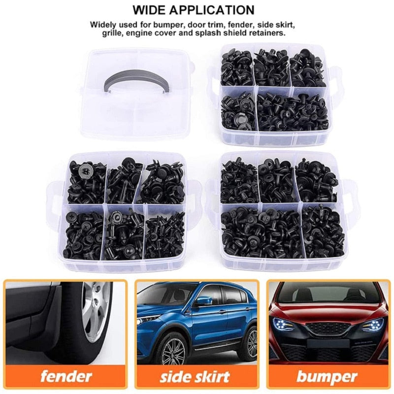 Auto Fastener Clips Set Mixed Car Body Push Pin Rivet Bumper Door Trim Panel Retainer Fastener Kit Plastic Rivets Clips for Car