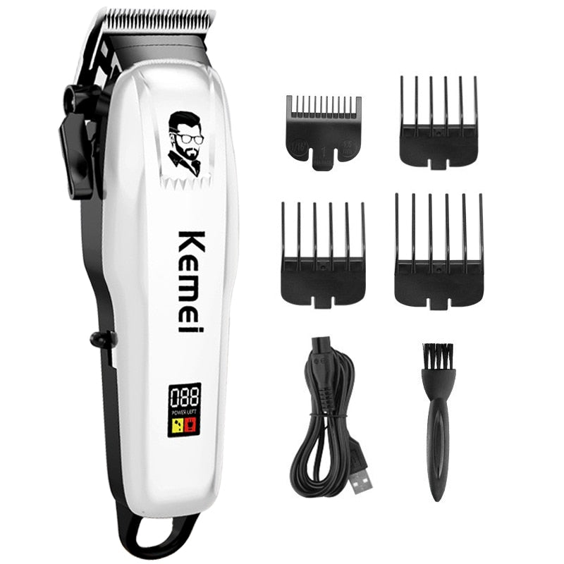 Kemei Electric Hair Clipper Hair Cutting maching Wireless Trimmer Men Professional clipper machine rechargeable hair cut barber