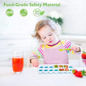 Square Silicone 14-Grid Ice Tray with Lid Soft Bottom Ice Cream Ice Cube Mold DIY