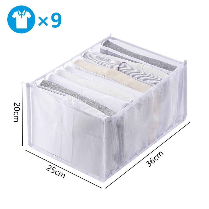 Clothes Organizer Jeans Storage Box Organizer Box Wardrobe Clothes Storage Box with Compartments Socks Underwears Bras Storage