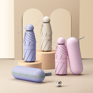 2023 Mini Capsule Umbrella Light Sunny Rainy Umbrella Women Anti-UV Sunshade Umbrella Pocket Sunscreen Umbrella Portable