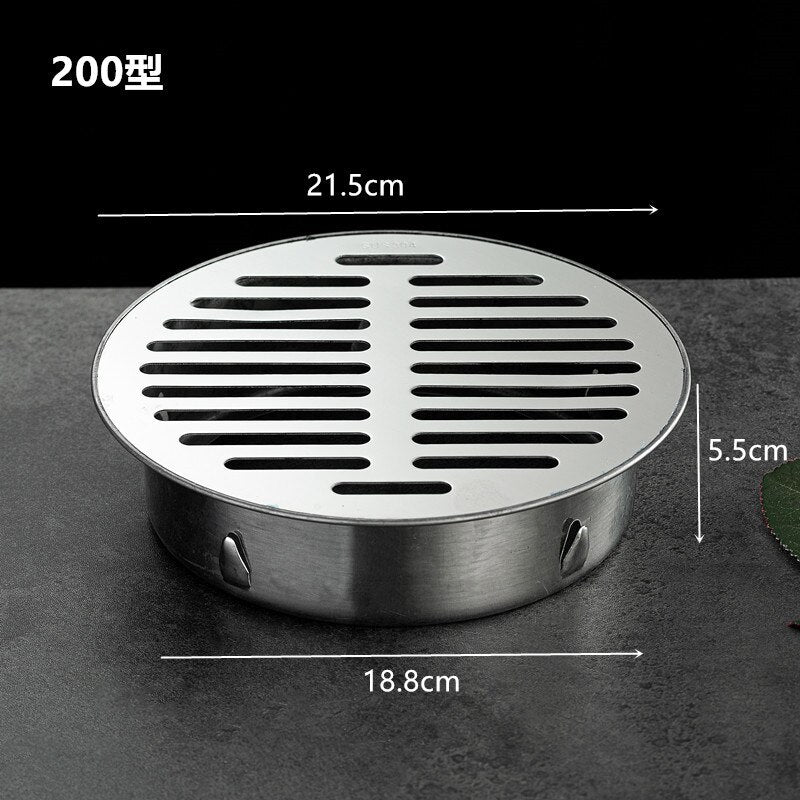 Stainless Steel Bathroom Drain Cover Hair Catcher Balcony Drainage Stopper Plug Garden Outdoor Roof Anti-blocking Floor Strainer