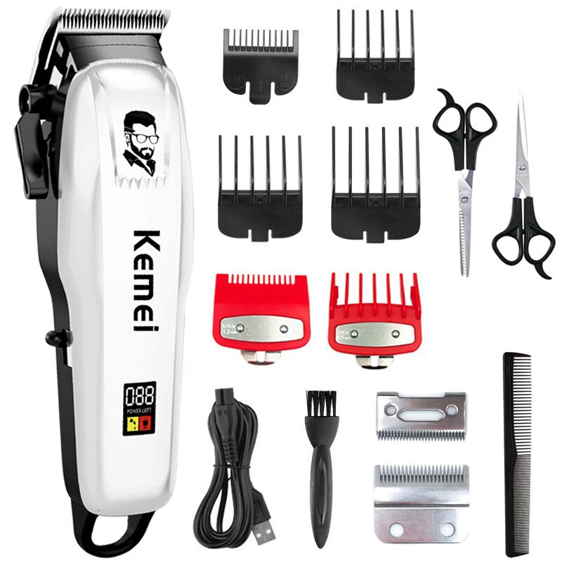 Kemei Electric Hair Clipper Hair Cutting maching Wireless Trimmer Men Professional clipper machine rechargeable hair cut barber
