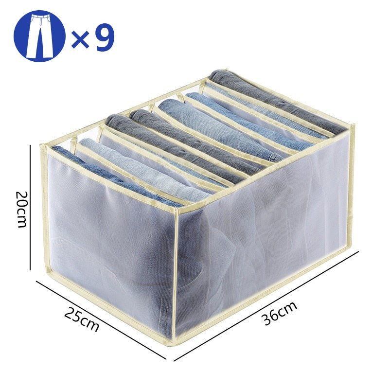 Clothes Organizer Jeans Storage Box Organizer Box Wardrobe Clothes Storage Box with Compartments Socks Underwears Bras Storage
