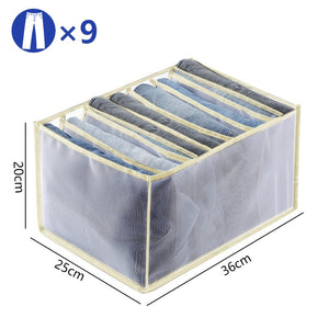 Clothes Organizer Jeans Storage Box Organizer Box Wardrobe Clothes Storage Box with Compartments Socks Underwears Bras Storage