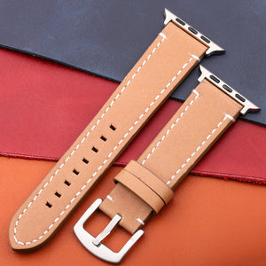 Genuine Leather Strap For Apple Watch Band Serie 7 6 5 4 Se Bracelet 44mm 45mm 40mm 41mm 42mm 38mm Women Men Iwatch Watchband
