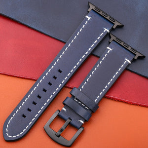 Genuine Leather Strap For Apple Watch Band Serie 7 6 5 4 Se Bracelet 44mm 45mm 40mm 41mm 42mm 38mm Women Men Iwatch Watchband