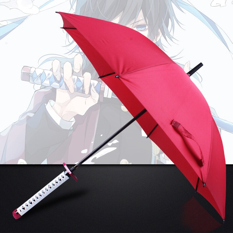 16 Bones Automatically Open Long Handle Windproof Samurai Sword Umbrella Japanese Ninja-like Sun and Rain Straight Umbrella