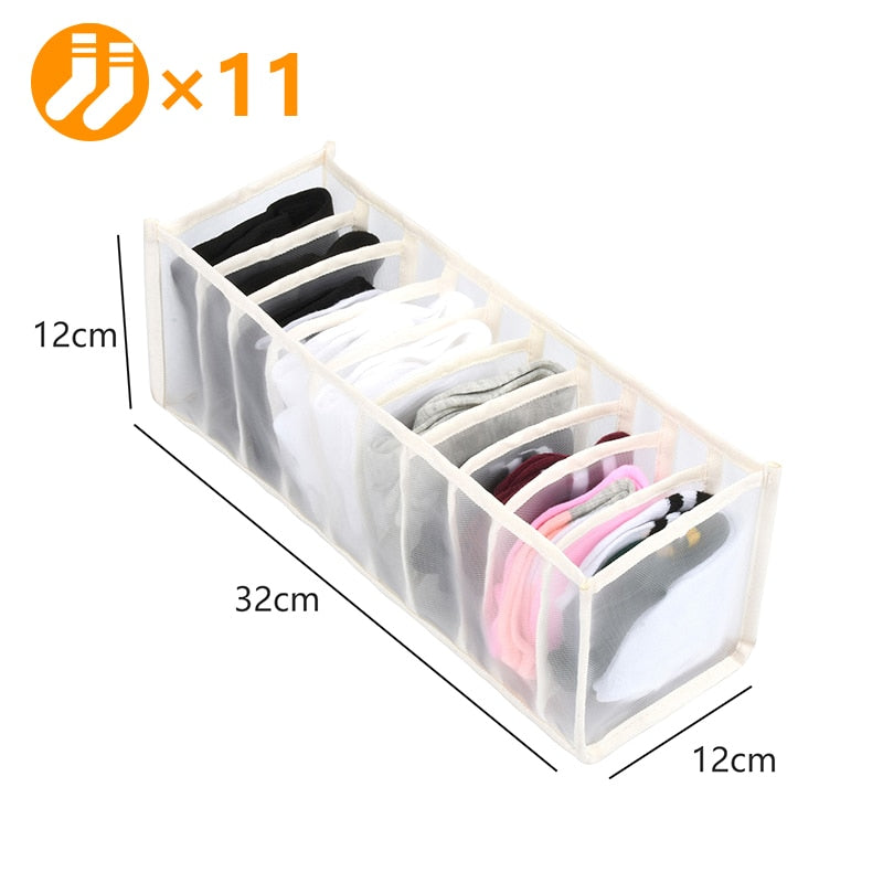 Clothes Organizer Jeans Storage Box Organizer Box Wardrobe Clothes Storage Box with Compartments Socks Underwears Bras Storage