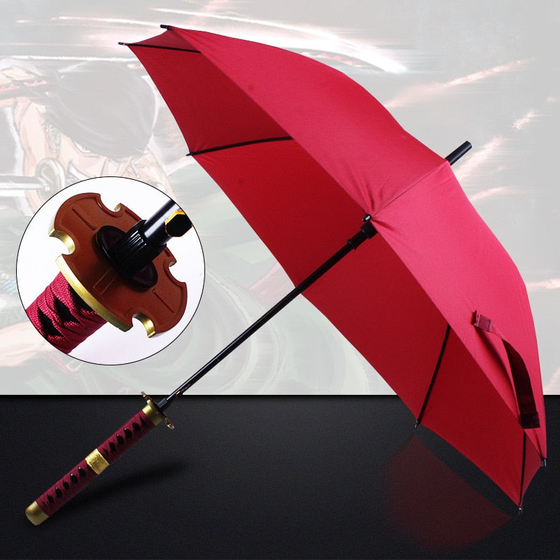 16 Bones Automatically Open Long Handle Windproof Samurai Sword Umbrella Japanese Ninja-like Sun and Rain Straight Umbrella