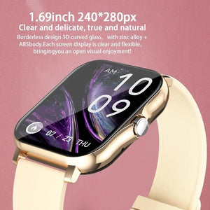 2022 New Women Smart watch Men 1.69" Color Screen Full touch Fitness Tracker Bluetooth Call Smart Clock Ladies Smart Watch Women