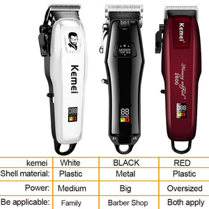 Kemei Electric Hair Clipper Hair Cutting maching Wireless Trimmer Men Professional clipper machine rechargeable hair cut barber