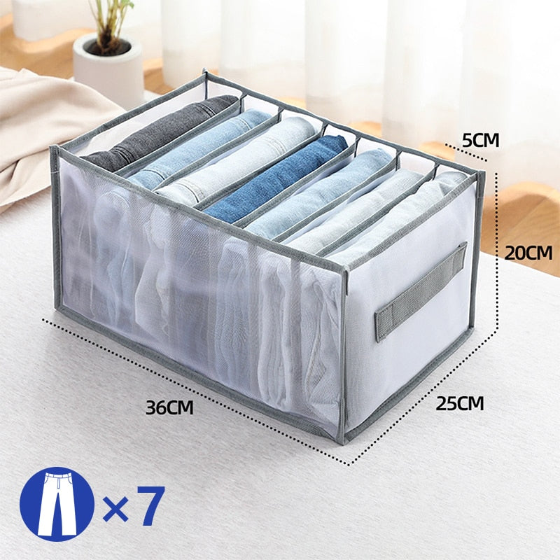 Clothes Organizer Jeans Storage Box Organizer Box Wardrobe Clothes Storage Box with Compartments Socks Underwears Bras Storage