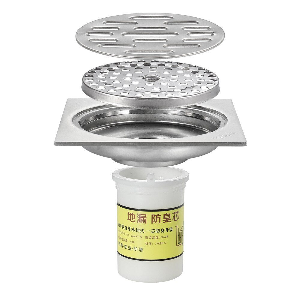 Shower Drain Thick Stainless Steel Floor Drain Ordinary Bathroom Toilet Kitchen Balcony Dedicated To prevent odor BaIDaiMoDeng