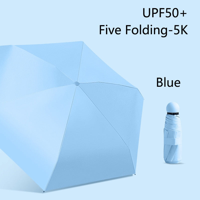 2023 Mini Capsule Umbrella Light Sunny Rainy Umbrella Women Anti-UV Sunshade Umbrella Pocket Sunscreen Umbrella Portable