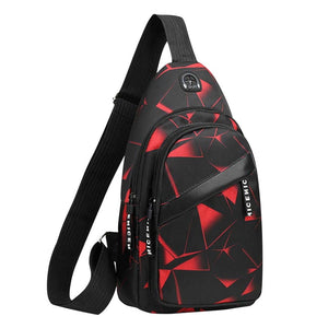 Travel Men&#39;s Crossbody Bags USB Chest Bag Designer Messenger Bag Leather Shoulder Bags Diagonal Package New Back Pack