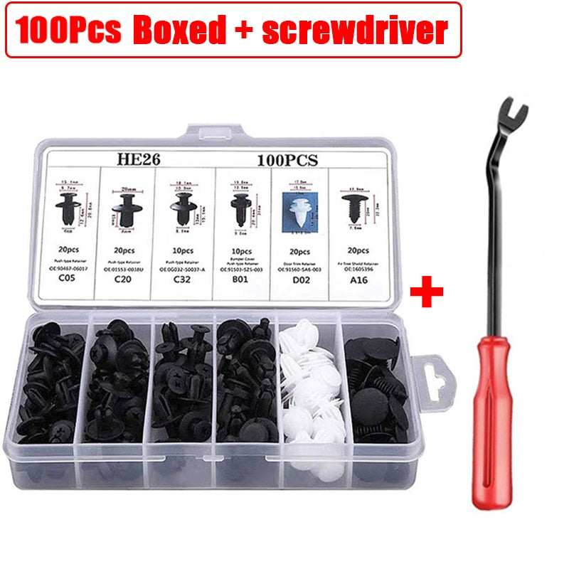 Auto Fastener Clips Set Mixed Car Body Push Pin Rivet Bumper Door Trim Panel Retainer Fastener Kit Plastic Rivets Clips for Car