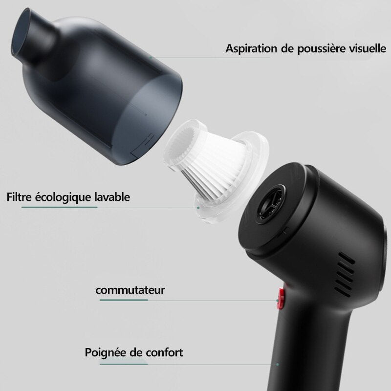 8000Pa Car Vacuum Cleaner Portable Wireless Handheld Auto Vacuum Home &amp; Car Dual Use Mini Vacuum Cleaner with Built-in Battrery