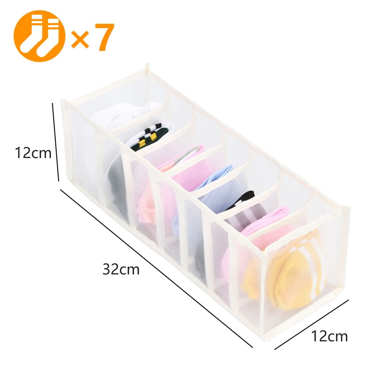 Clothes Organizer Jeans Storage Box Organizer Box Wardrobe Clothes Storage Box with Compartments Socks Underwears Bras Storage