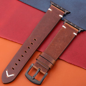 Genuine Leather Strap For Apple Watch Band Serie 7 6 5 4 Se Bracelet 44mm 45mm 40mm 41mm 42mm 38mm Women Men Iwatch Watchband