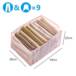 Clothes Organizer Jeans Storage Box Organizer Box Wardrobe Clothes Storage Box with Compartments Socks Underwears Bras Storage
