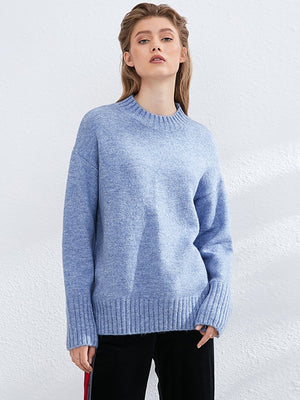 Aachoae Autumn Winter Women Knitted Turtleneck Wool Sweaters 2022 Casual Basic Pullover Jumper Batwing Long Sleeve Loose Tops