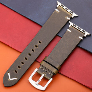 Genuine Leather Strap For Apple Watch Band Serie 7 6 5 4 Se Bracelet 44mm 45mm 40mm 41mm 42mm 38mm Women Men Iwatch Watchband