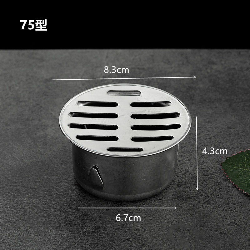 Stainless Steel Bathroom Drain Cover Hair Catcher Balcony Drainage Stopper Plug Garden Outdoor Roof Anti-blocking Floor Strainer
