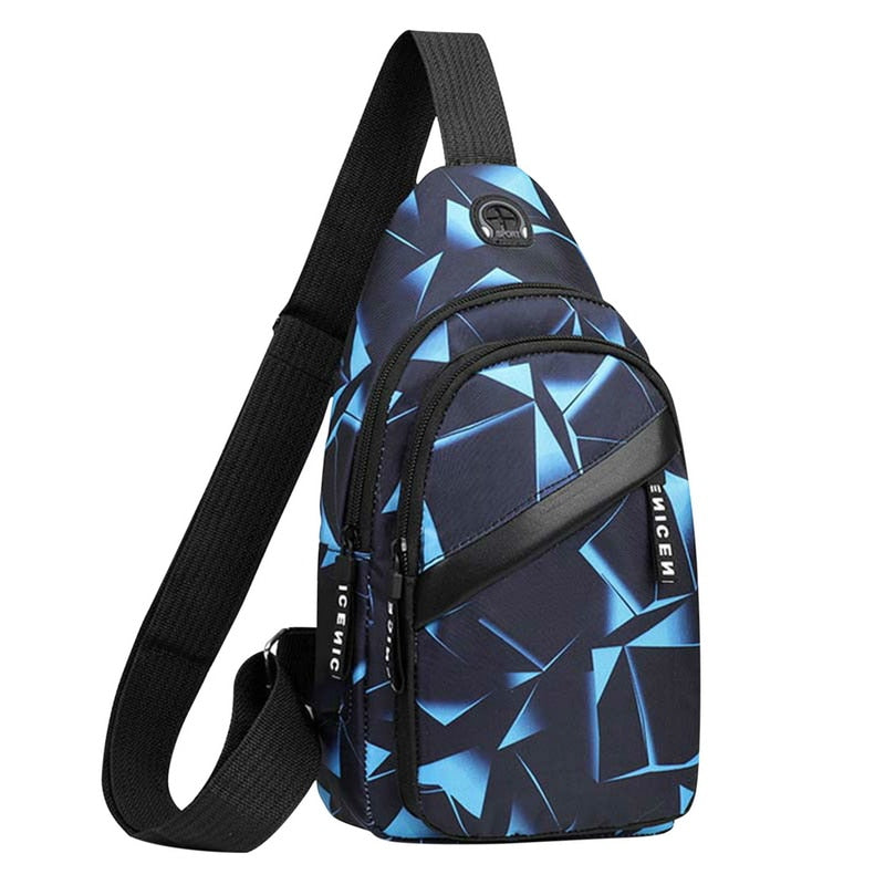 Travel Men&#39;s Crossbody Bags USB Chest Bag Designer Messenger Bag Leather Shoulder Bags Diagonal Package New Back Pack
