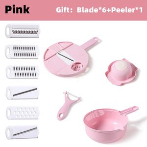 12 In 1 Multi-Function Vegetable Chopper Carrots Potatoes Manually Cut Shred Slicer Radish Grater Kitchen Tools Vegetable Cutter