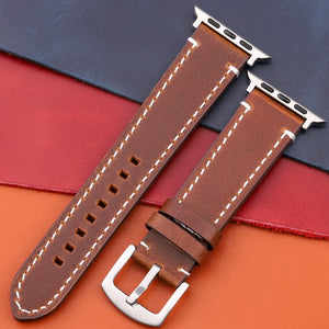 Genuine Leather Strap For Apple Watch Band Serie 7 6 5 4 Se Bracelet 44mm 45mm 40mm 41mm 42mm 38mm Women Men Iwatch Watchband