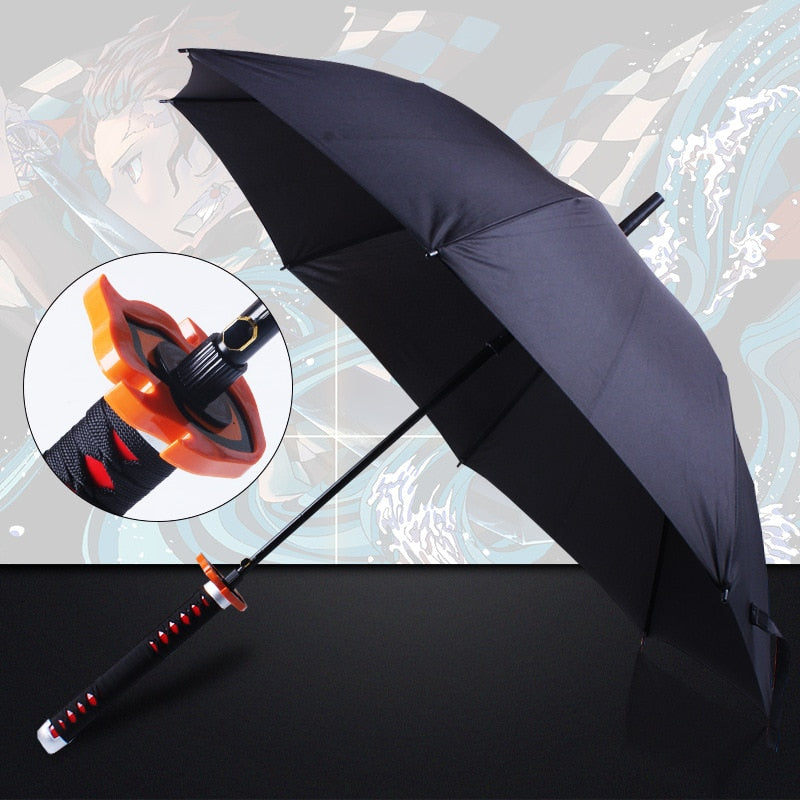 16 Bones Automatically Open Long Handle Windproof Samurai Sword Umbrella Japanese Ninja-like Sun and Rain Straight Umbrella