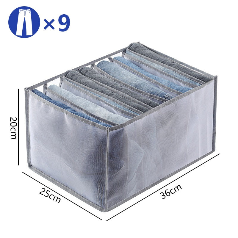 Clothes Organizer Jeans Storage Box Organizer Box Wardrobe Clothes Storage Box with Compartments Socks Underwears Bras Storage